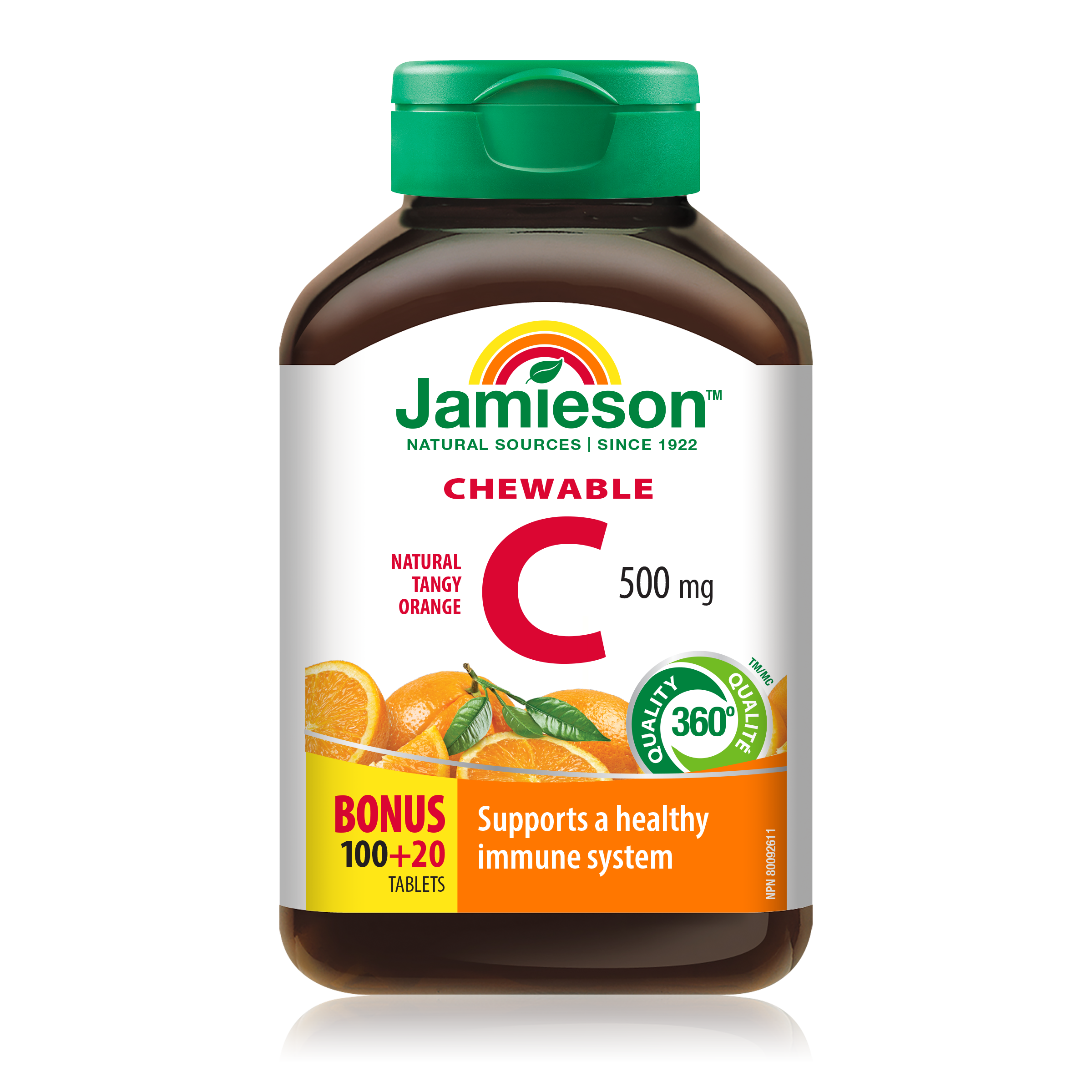 Jamieson 維他命C500毫克 (橙味)  咀嚼100粒