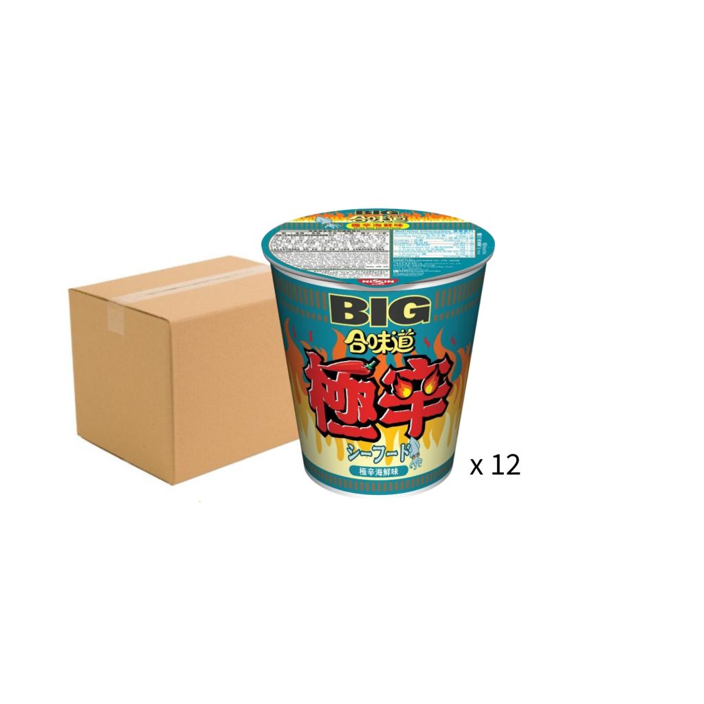 日清合味道極辛海鮮味大杯麵100g -原箱12杯