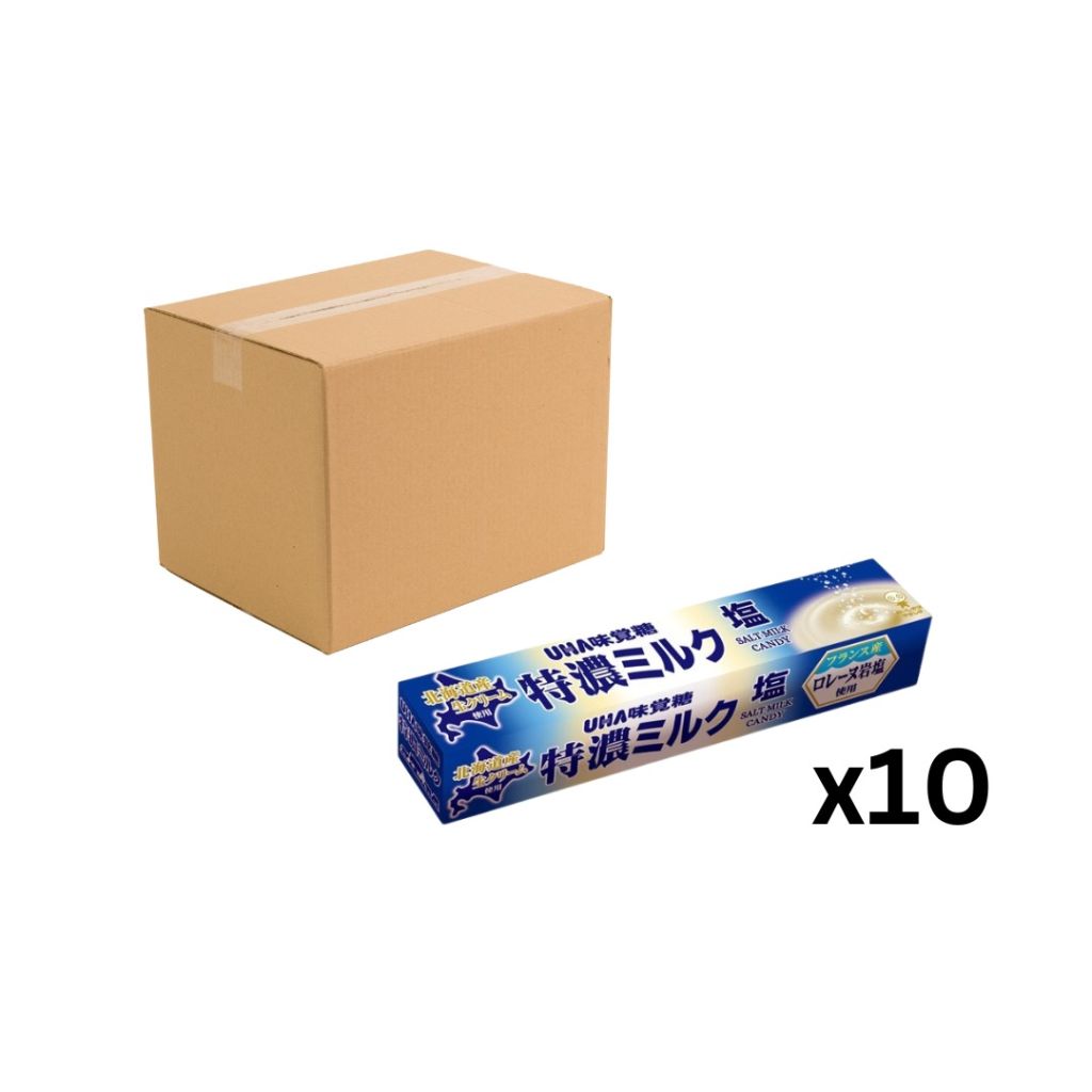 UHA 味覺糖 特濃牛奶條裝糖-鹽味37g-原箱10條