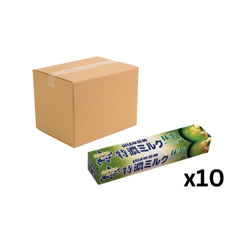 UHA 味覺糖 特濃牛奶條裝糖-搽茶味37g - 原箱10條