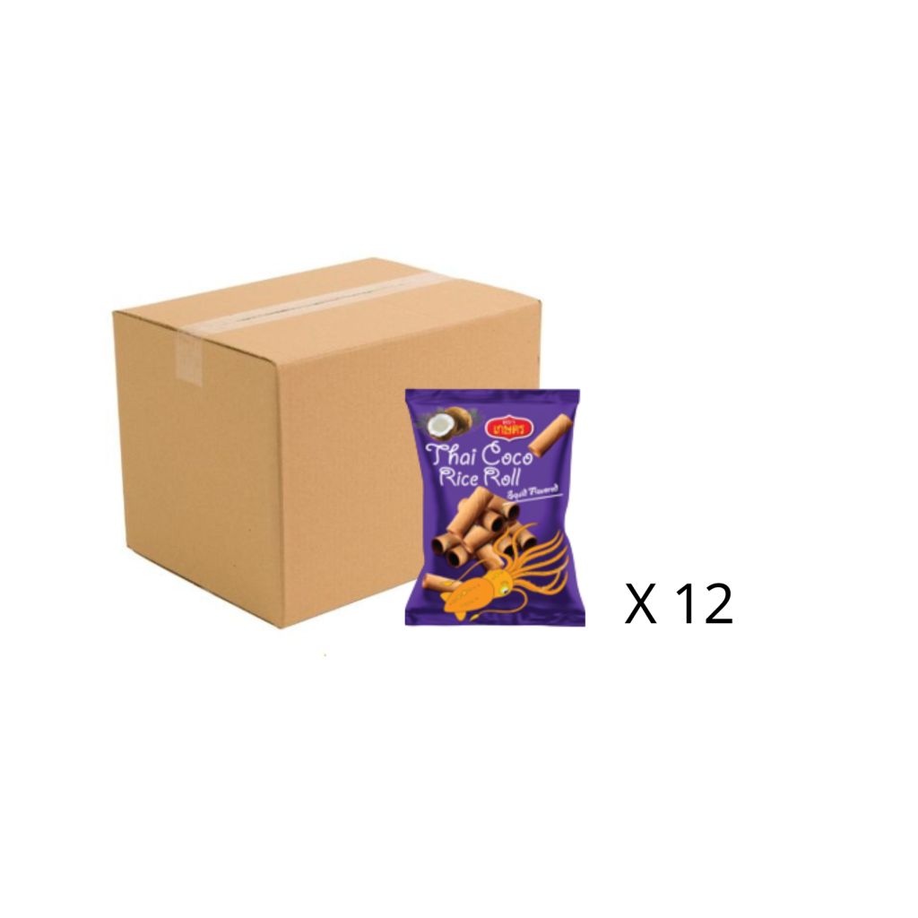 Kaset 香酥椰子捲-魷魚味 40g 原箱12包