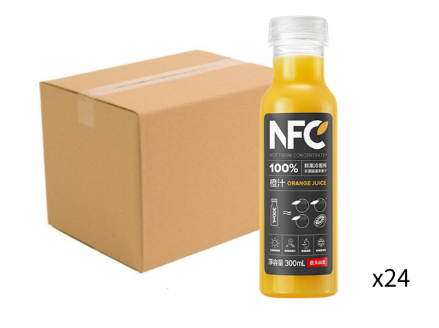 農夫山泉100% NFC 鮮果榨橙汁 300ml-原箱24支