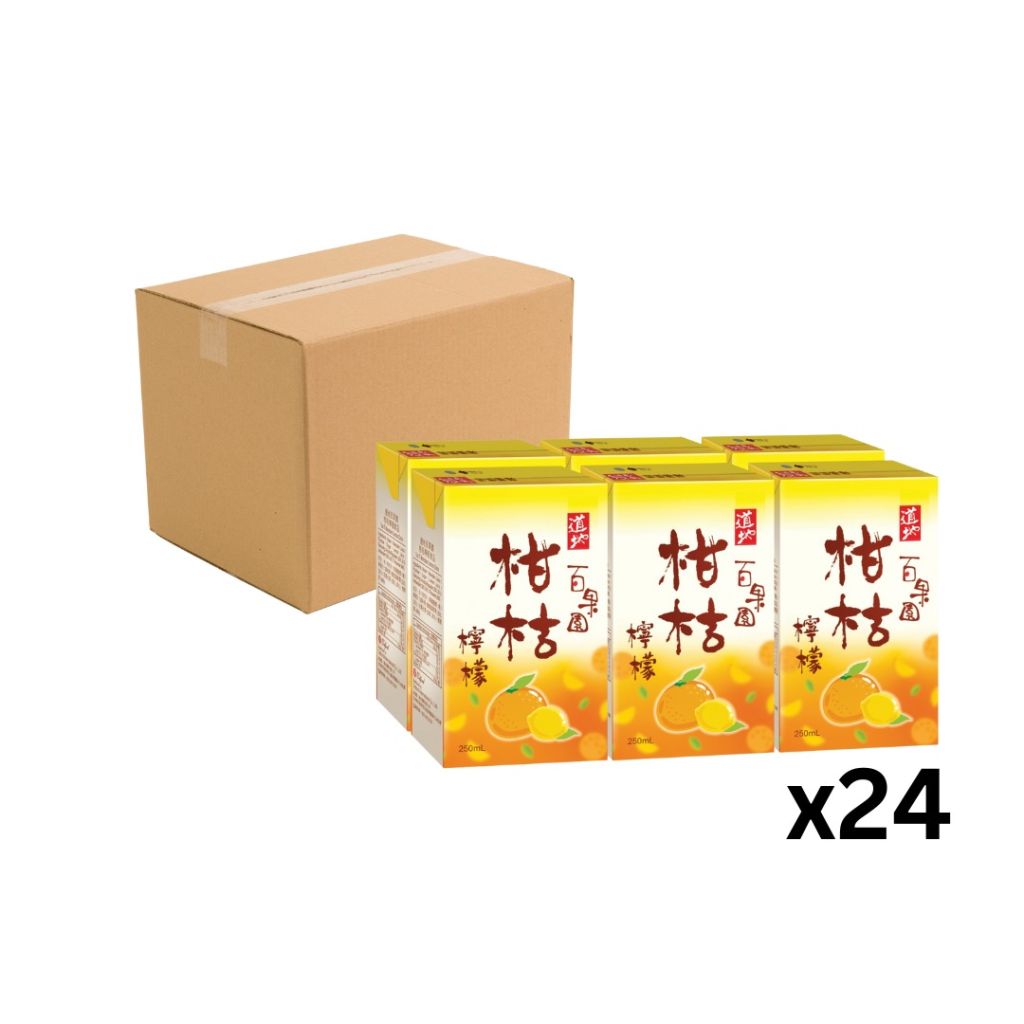 道地百果園柑桔檸檬250ml -原箱24包