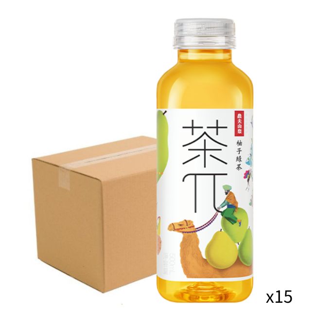 茶π 柚子綠茶果味茶飲料 500ml-原箱15支