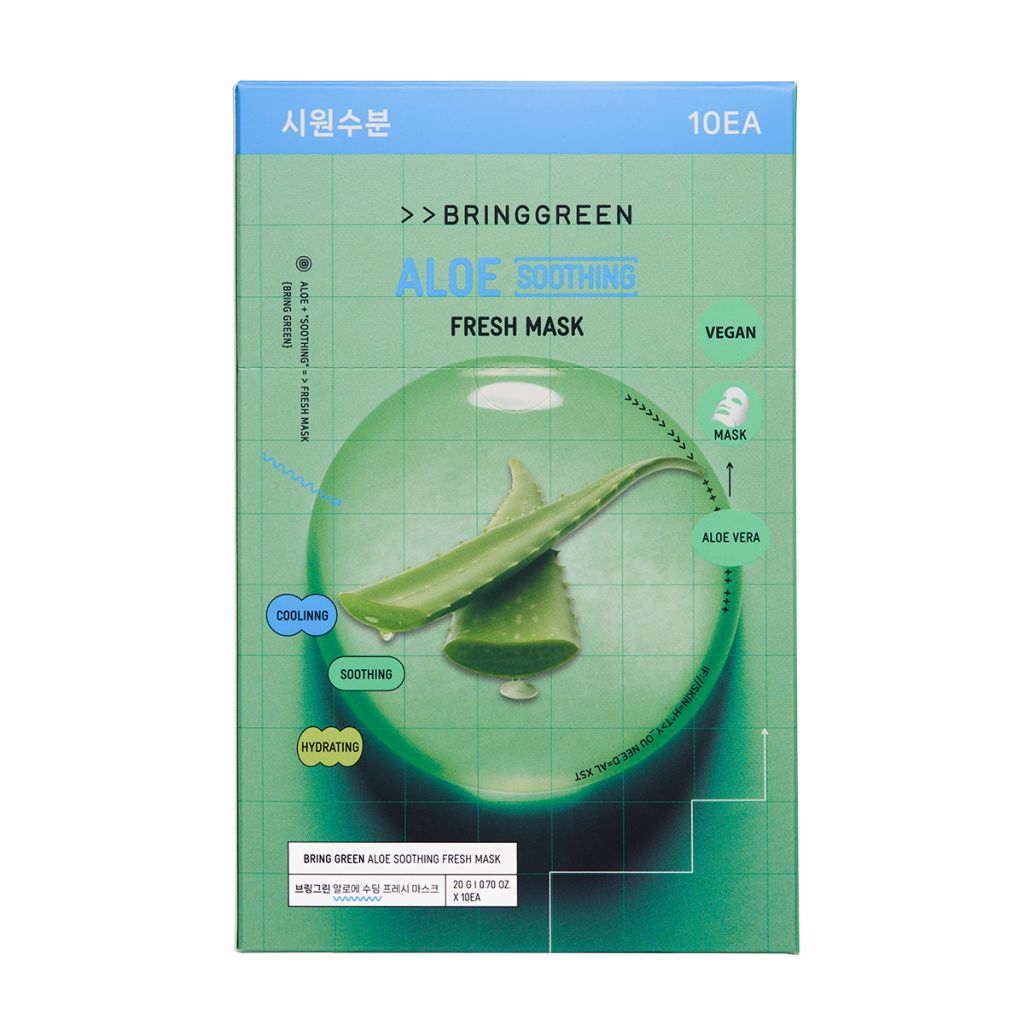 Bring Green 蘆薈薄荷保濕舒敏面膜 10片裝